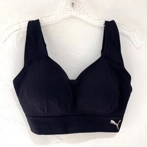 PUMA Convertible Support Sports Bra Black Sz L Racerback Gym Workout Minimalist